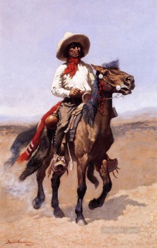 インディアナ カウボーイ Painting - 連隊スカウトのフレデリック・レミントン・カウボーイ
